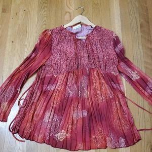 Stylish red Motherhood Maternity top w drawstrings